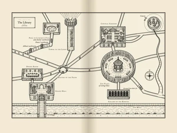 The hand-drawn map of the Library
